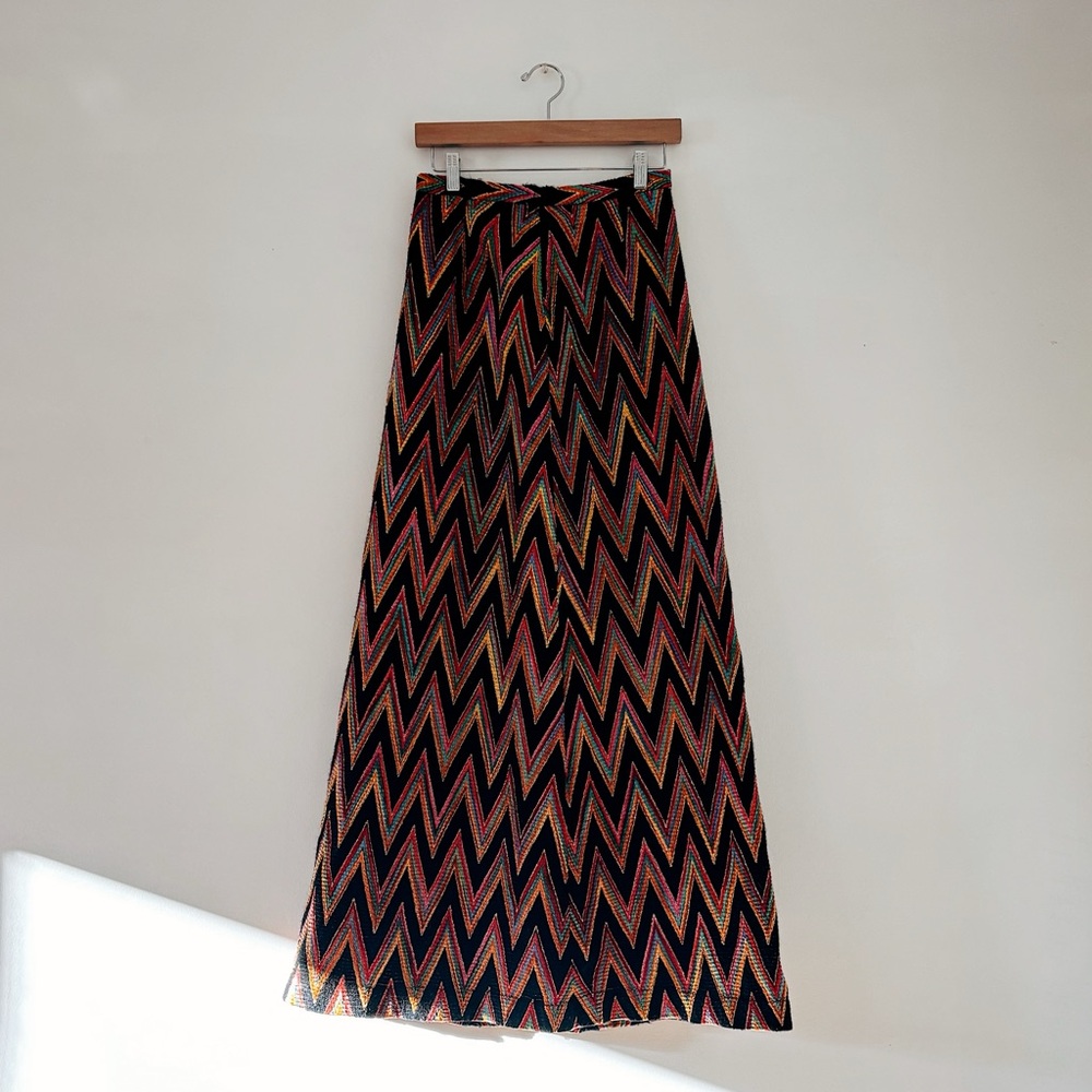 Vintage 60s/70s chevron lurex maxi skirt Mara Hoffman vibe!